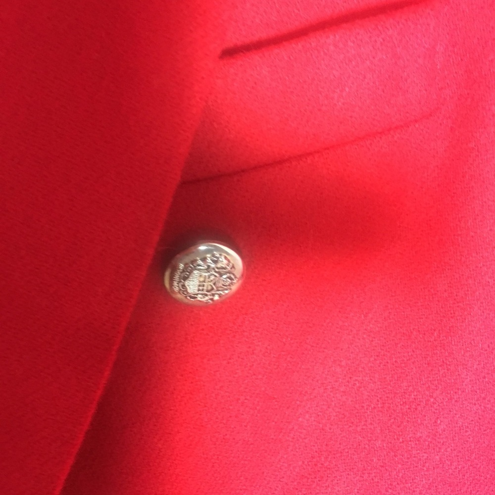 Red Blazer Double Breasted Wool - image 7